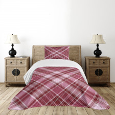 Diagonal Line Rhombus Bedspread Set