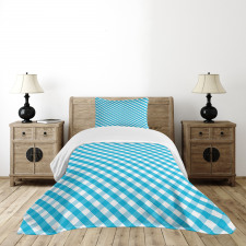 Aqua Stripes Diagonal Bedspread Set