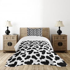 Cow Hide Black Spots Bedspread Set