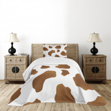 Brown Spots on Cow Bedspread Set