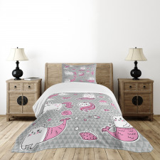 Mermaid Cat Bedspread Set