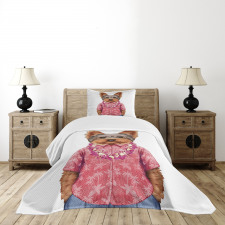 Dog in Humanoid Form Bedspread Set