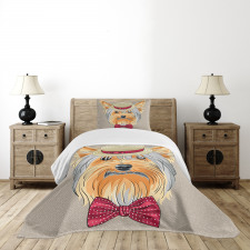 Hipster Gentleman Dog Bedspread Set