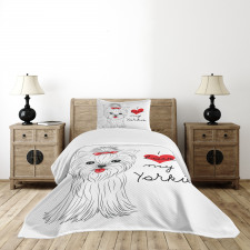 I Love My Yorkie Terrier Bedspread Set