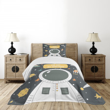 Cosmic Doodle Rocket Bedspread Set