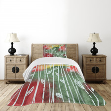 Doodle Leaves Exotic Bedspread Set