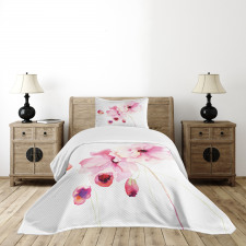 Pink Flower Petals Bedspread Set