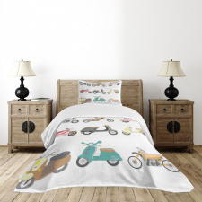 Scooters Design Bedspread Set