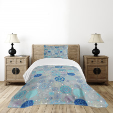 Abstract Snowflakes Bedspread Set