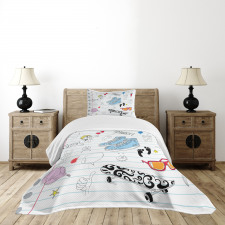 Drawings on a Notebook Bedspread Set