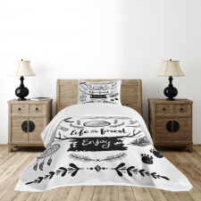 Antlers Tree Feathers Bedspread Set