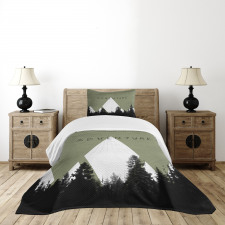 Forest Halftone Style Bedspread Set