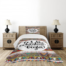 Geometric Aztec Motifs Bedspread Set