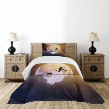 Boy and Cat on Rope Bedspread Set