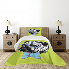 Pug with a Bow Tie Bedspread Set