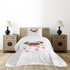 Live Love Bark Words Funny Bedspread Set