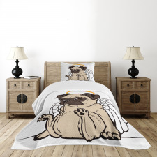 Puppy Angel Wings Hare Bedspread Set