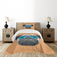 Dog and Sunglasses Bedspread Set