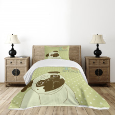 Tilted Head Dog Funny Bedspread Set