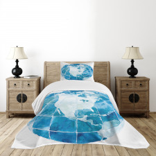 Watercolor North America Bedspread Set