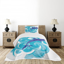 Waves Aqua Life Nature Bedspread Set