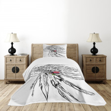 Headdress Sketch Design Bedspread Set