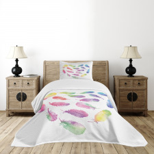 Romantic Plumage Design Bedspread Set