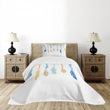 Colorful Bird Design Bedspread Set