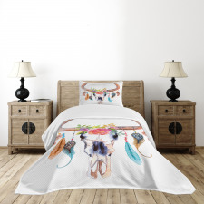 Bull Skull Bedspread Set