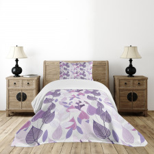 Foliage Leaves Purple Bedspread Set