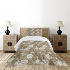 Ornament Flower Colorful Bedspread Set