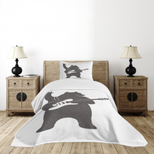 Music Guitar Rock 'n' Roll Bedspread Set