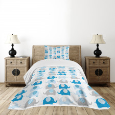 Elephants with Motifs Bedspread Set