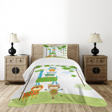 Funny Jungle Creatures Bedspread Set