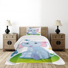 Elephant on the Meadow Bedspread Set