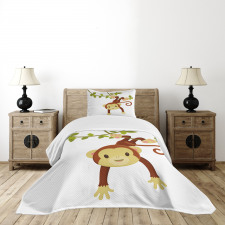 Cartoon Monkey on Liana Bedspread Set