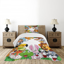 Tropical Jungle Animals Bedspread Set