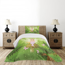 Fairy Girl Floral Hair Bedspread Set