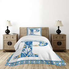 P and Forest Leaves Bedspread Set