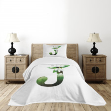 Abstract Jasmine and J Bedspread Set