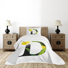 D Silhouette Daffodils Bedspread Set