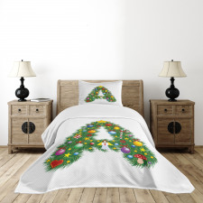 Winter Festivity Font Bedspread Set