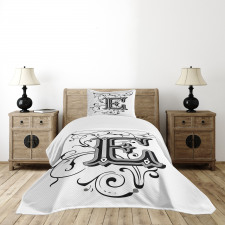 Capitaized Sign Swirls Bedspread Set