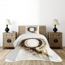 Words on Fire Theme Bedspread Set