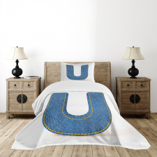 Denim Letter Alphabet Bedspread Set