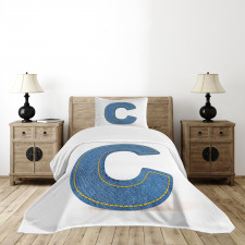 Writing Systems Denim Bedspread Set