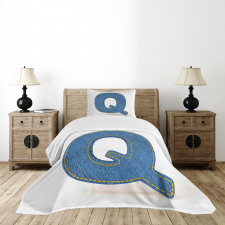 Conceptual Denim Font Bedspread Set