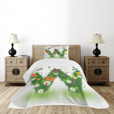 Green Foliage Animals Bedspread Set