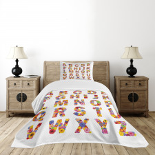 Colorful Flora Alphabet Bedspread Set