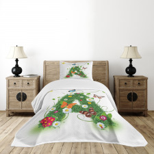 Green Leaves Bedspread Set